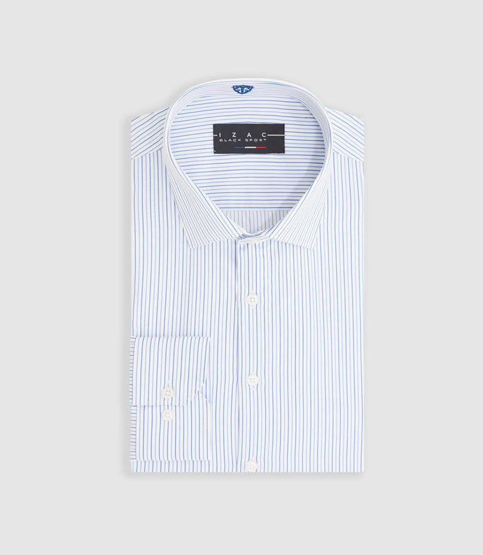 izac Chemise à rayures bleu ciel "Mazen"