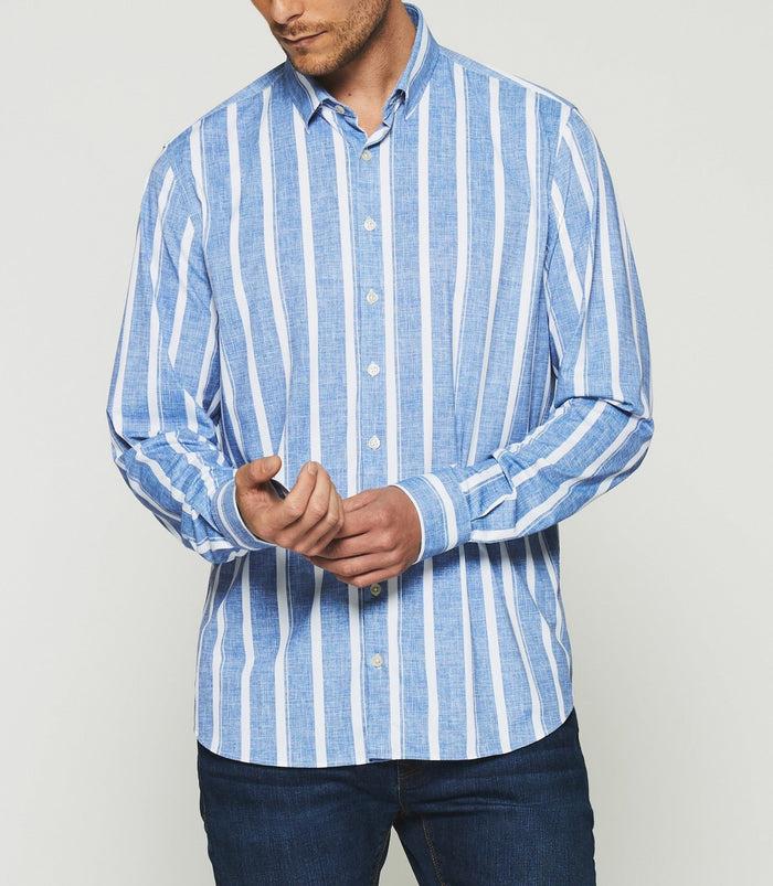 Izac Chemise à Rayures Bleu KYLE