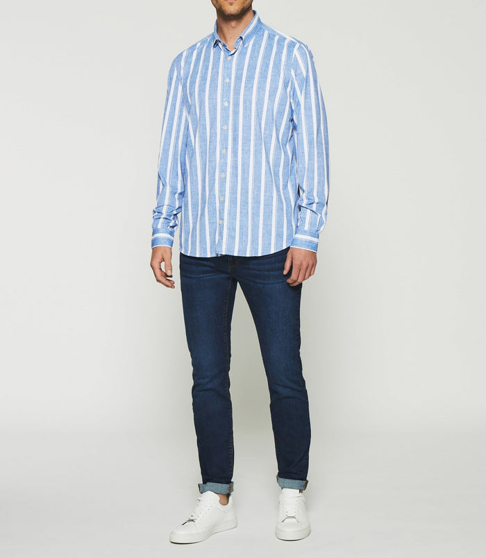 izac Chemise à rayures bleu KYLE