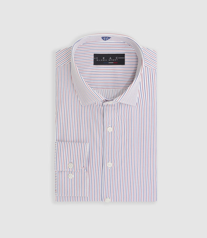 Izac Chemise à Rayures Bleue Et Rouge "Mazen"