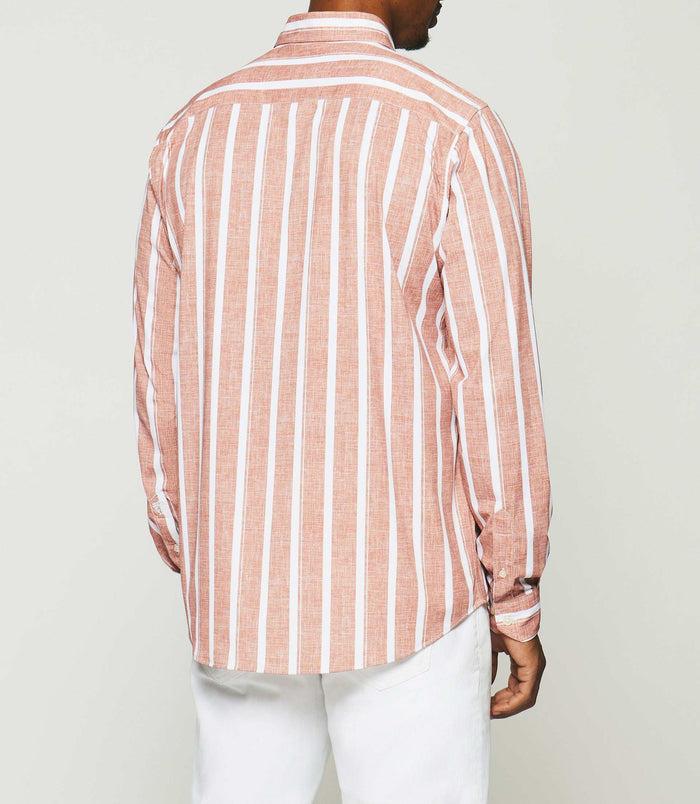 Izac Chemise à Rayures Terracotta KYLE