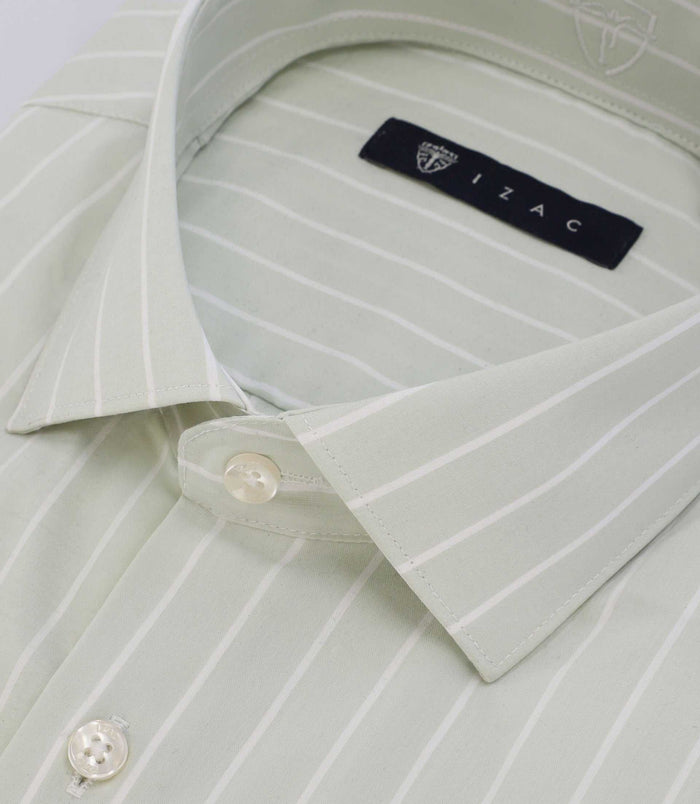 Izac Chemise à Rayures Vert Clair