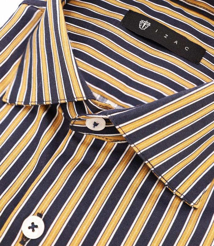Izac Chemise Ajustée à Rayures Marine