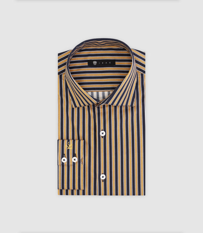 izac Chemise ajustée à rayures marine