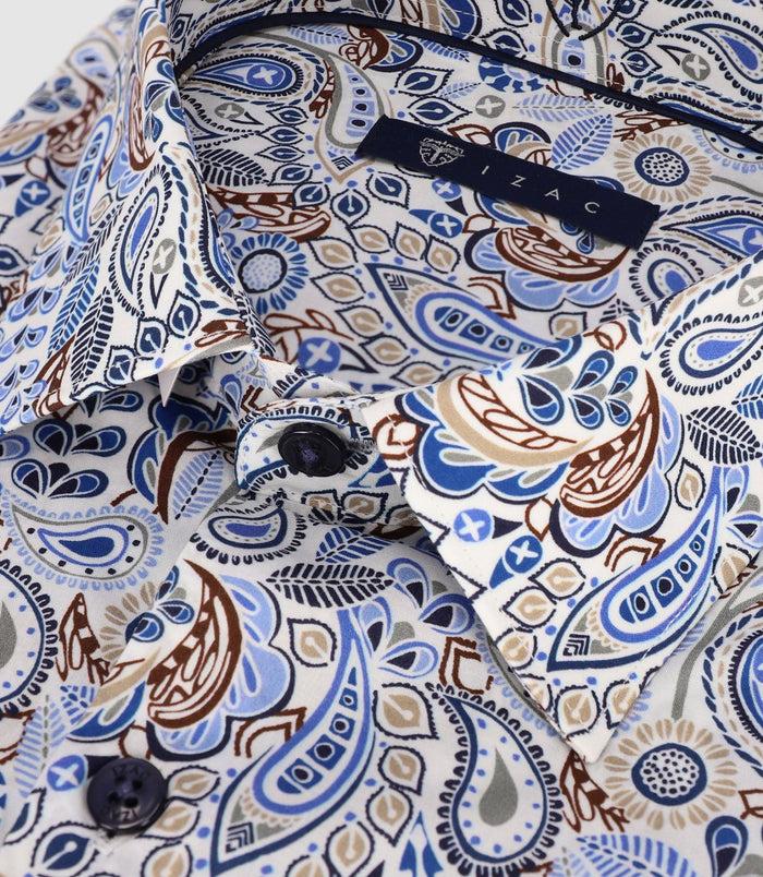 Izac Chemise Ajustée Bleue