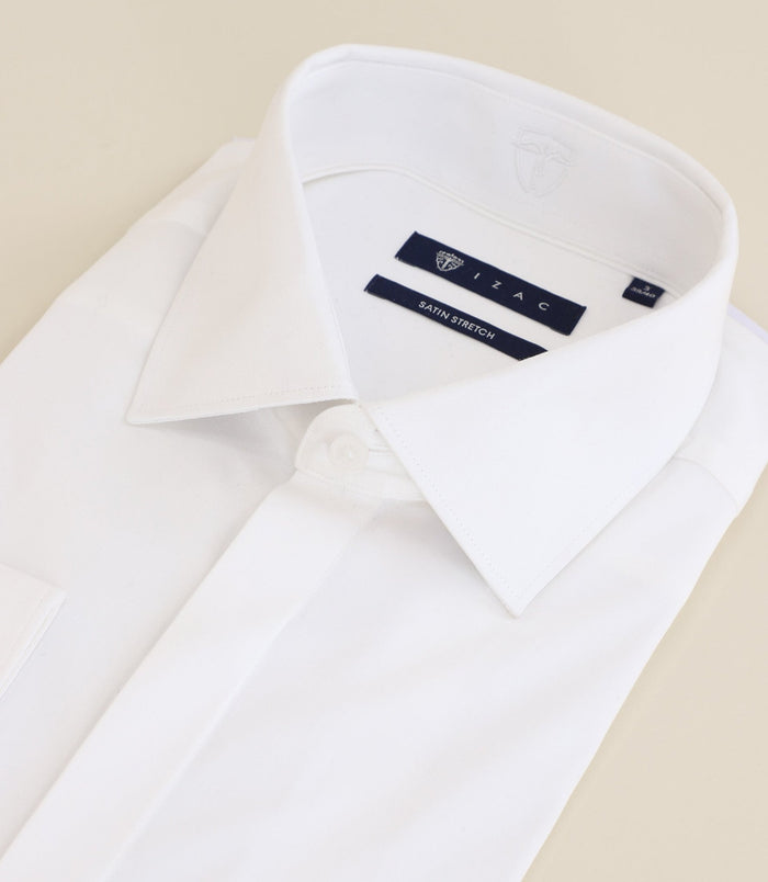 Izac Chemise Ajustée Col Italien écrue