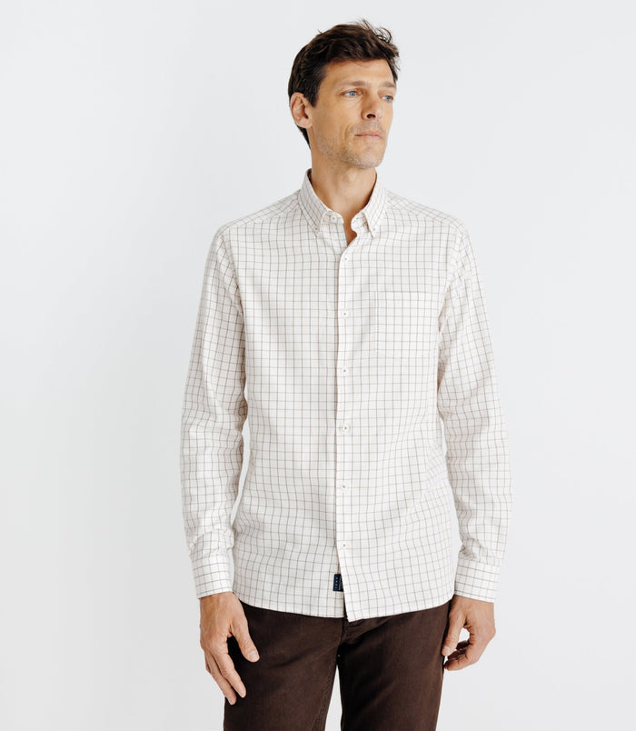 Izac Chemise Avec Carreaux Beige