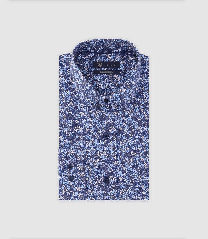 izac Chemise avec fleurs bleue