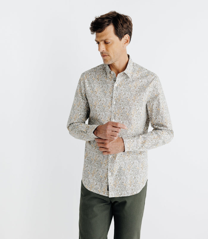 Izac Chemise Avec Imprimé Paisley Beige