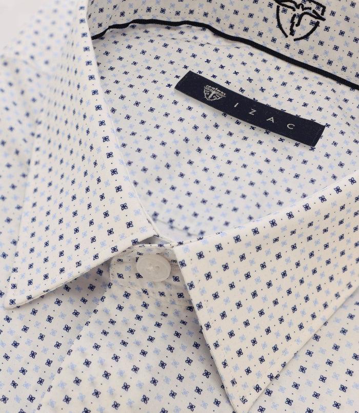 Izac Chemise Avec Micro Motifs Blanche