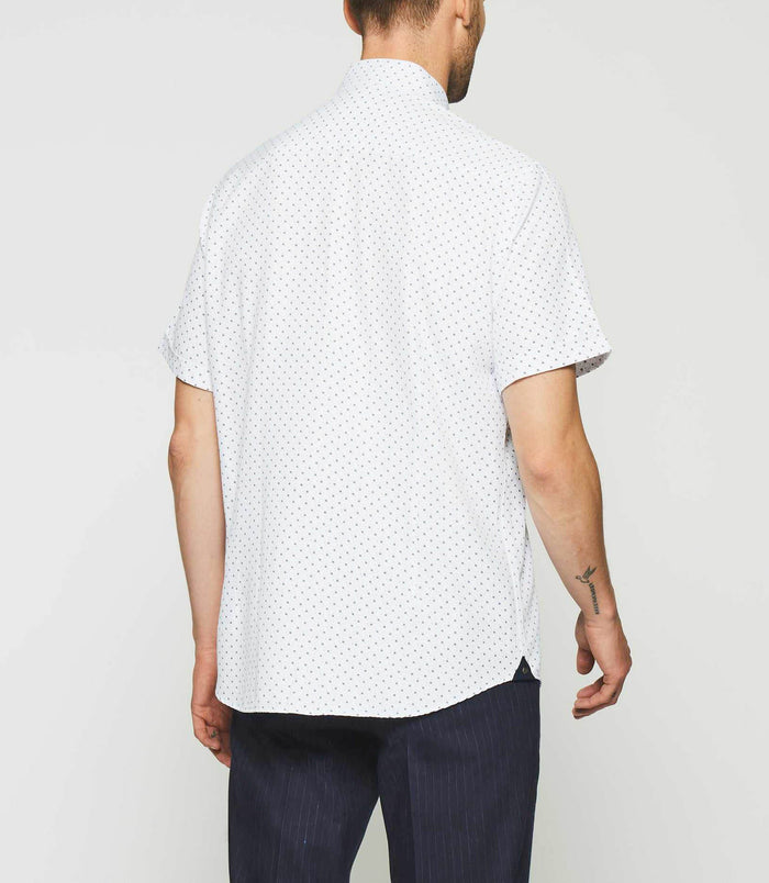 Izac Chemise Blanche Et Bleu KEDDY