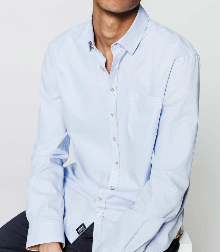 izac Chemise bleu ciel coudières