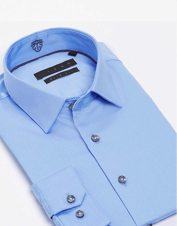 Izac Chemise Bleu-glace "satinslim"