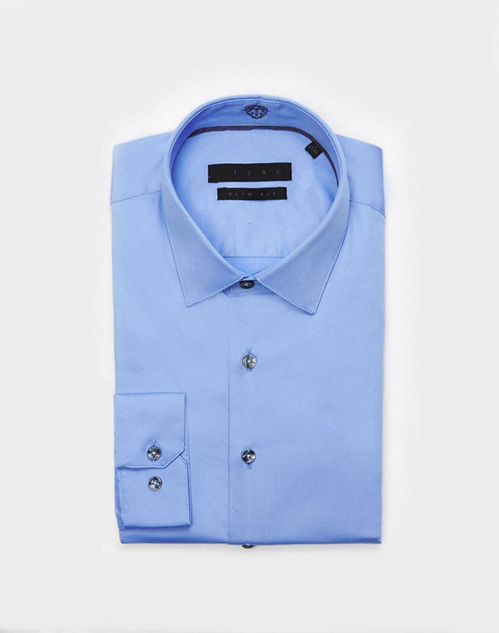 izac Chemise bleu-glace "satinslim"