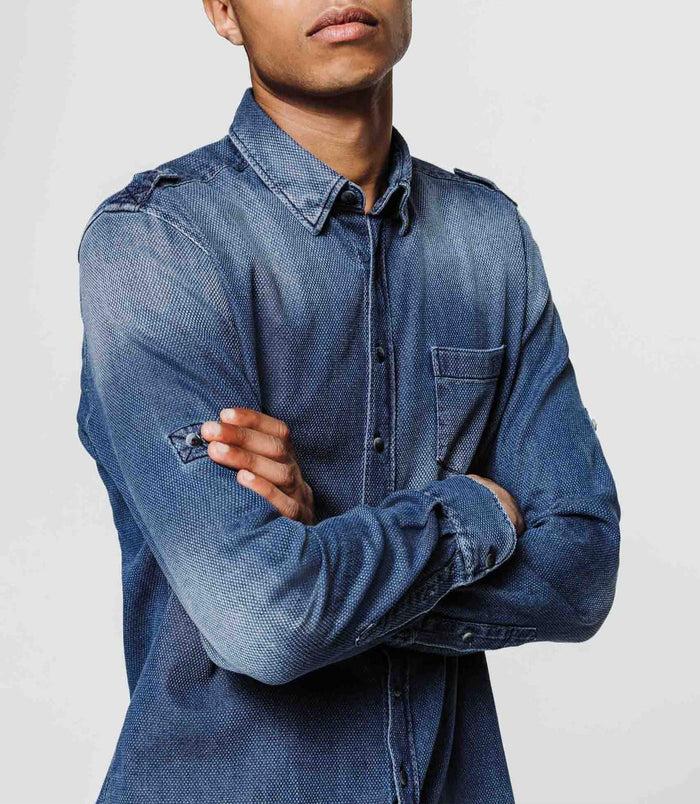 izac Chemise bleu indigo