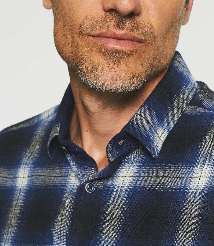 Izac Chemise Casual à Carreaux Bleu JEZY