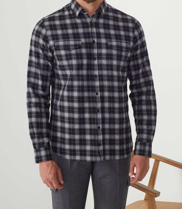 Izac Chemise Casual à Carreaux Gris "Archy"