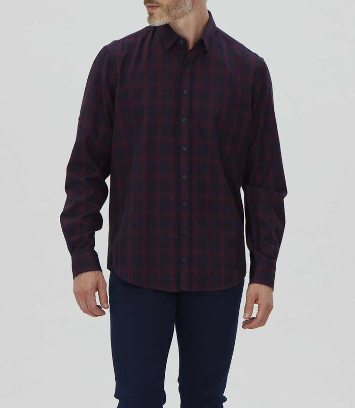 izac Chemise casual à carreaux rouge "Masis"