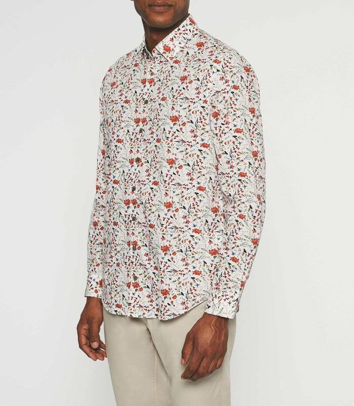 Izac Chemise Casual à Imprimé Blanche JILL