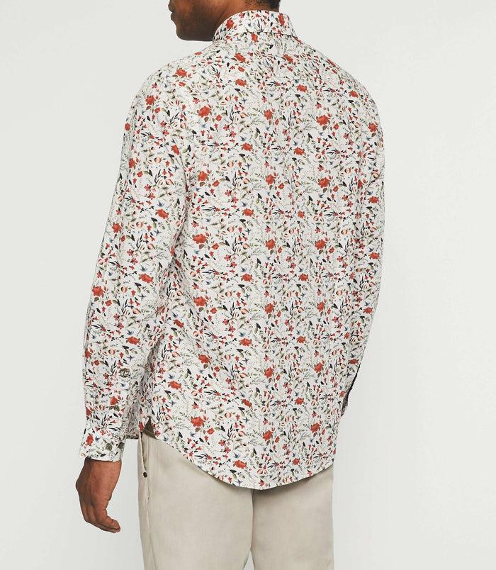 Izac Chemise Casual à Imprimé Blanche JILL