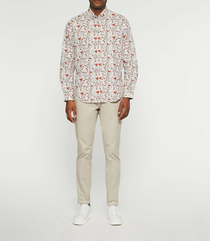 izac Chemise casual à imprimé blanche JILL