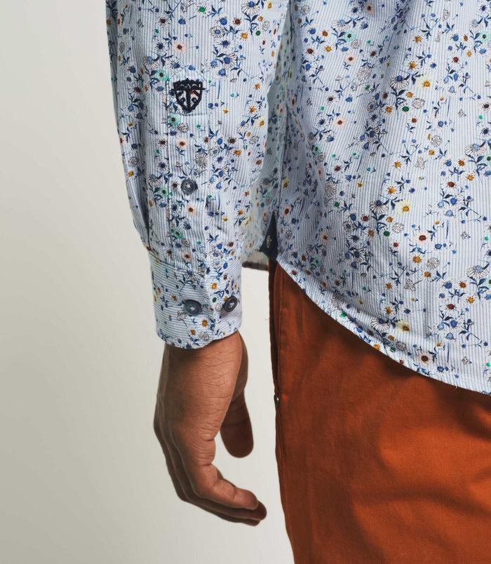 Izac Chemise Casual à Imprimé Bleu Ciel "Kyrian"