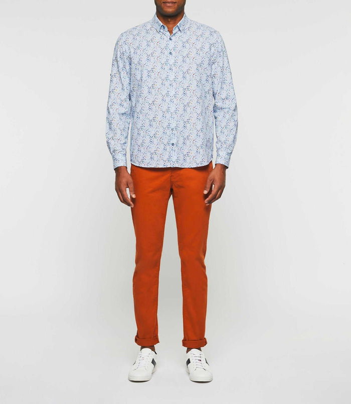 izac Chemise casual à imprimé bleu ciel "Kyrian"