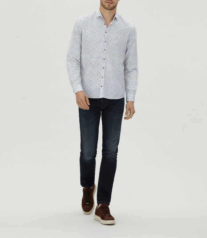 izac Chemise casual à imprimé bleu ciel "Mignon"