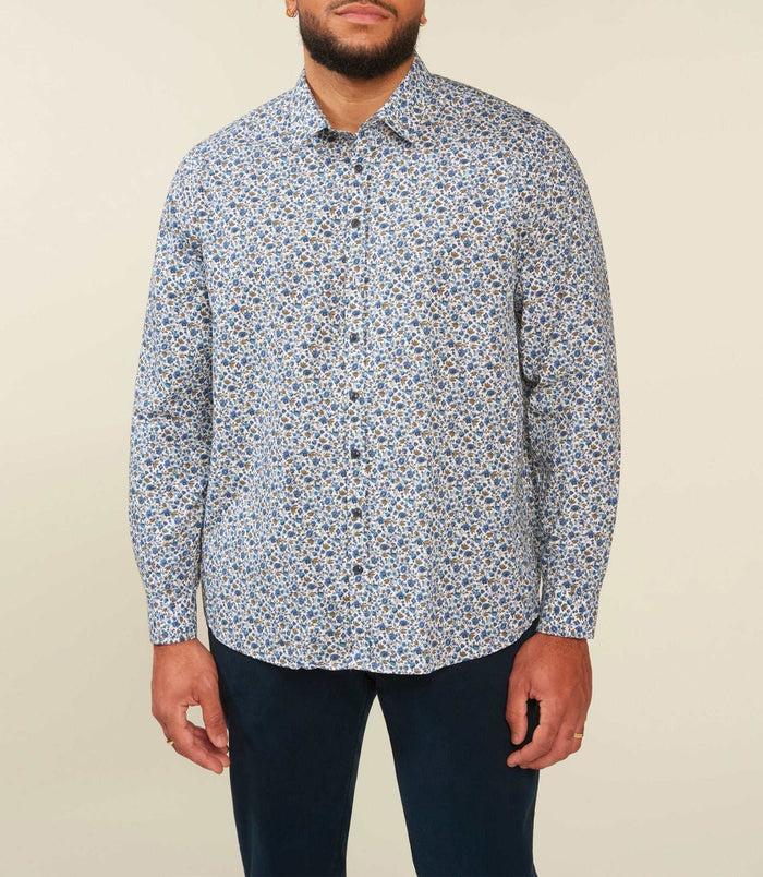 Izac Chemise Casual à Imprimé Bleu JOANIBT