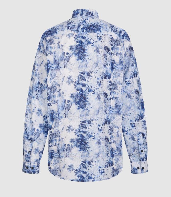 Izac Chemise Casual à Imprimé Bleu "Kalis"