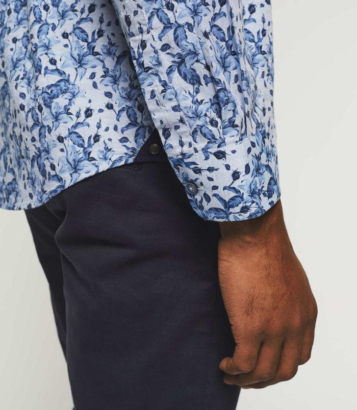Izac Chemise Casual à Imprimé Bleu "Kiti"