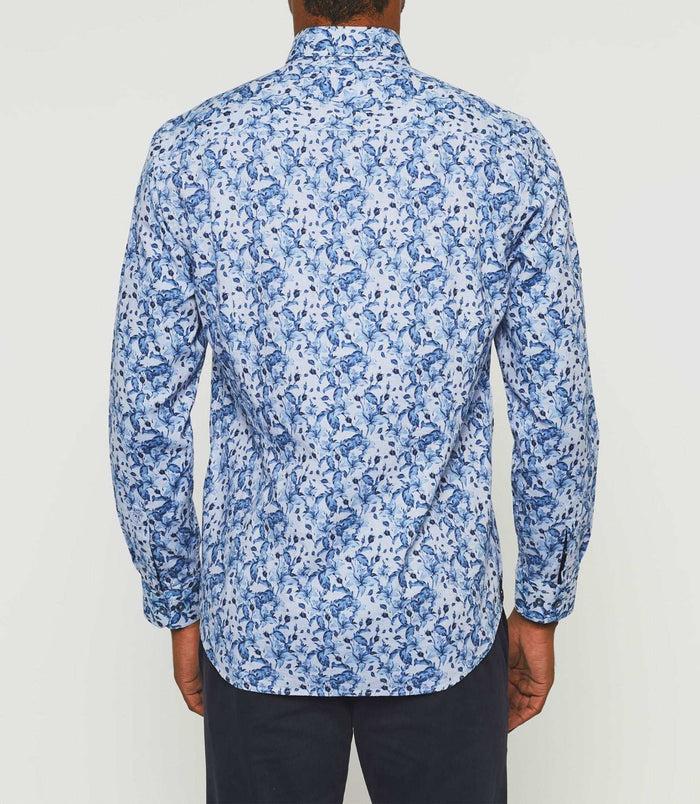 Izac Chemise Casual à Imprimé Bleu "Kiti"