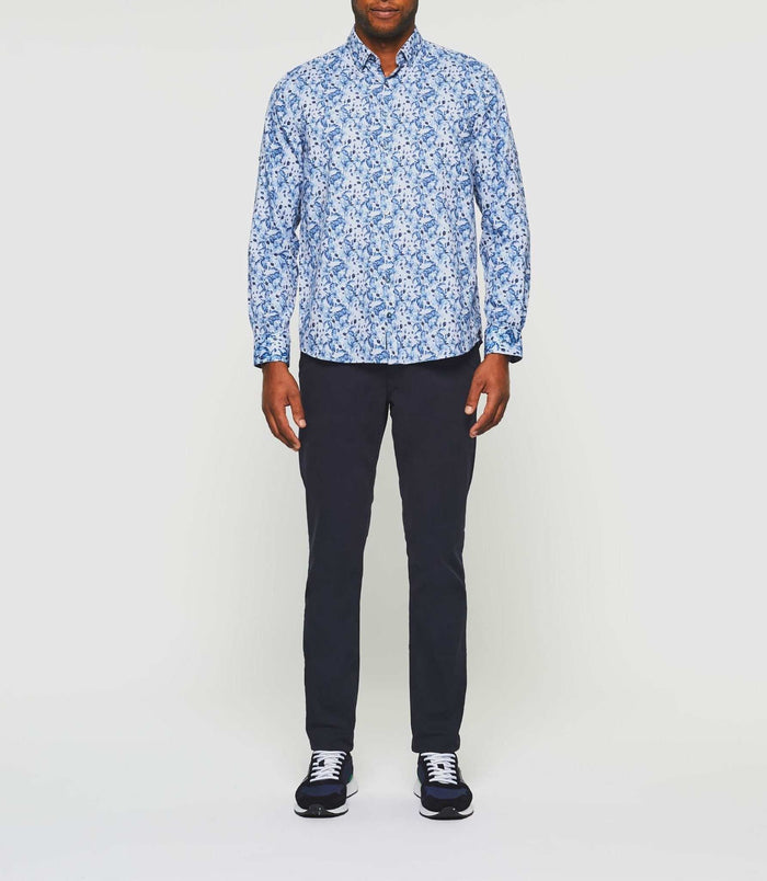 izac Chemise casual à imprimé bleu "Kiti"