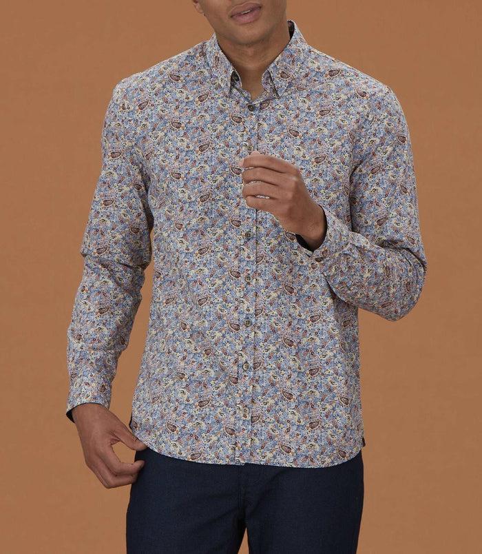Izac Chemise Casual à Imprimé Marine "Malo"