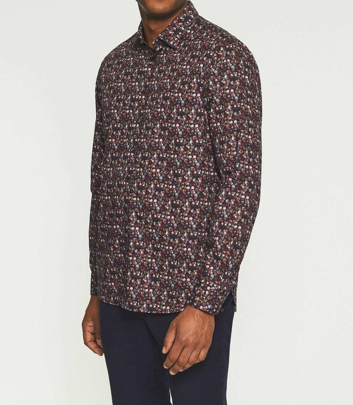 Izac Chemise Casual à Imprimée Marine Rose JADEN