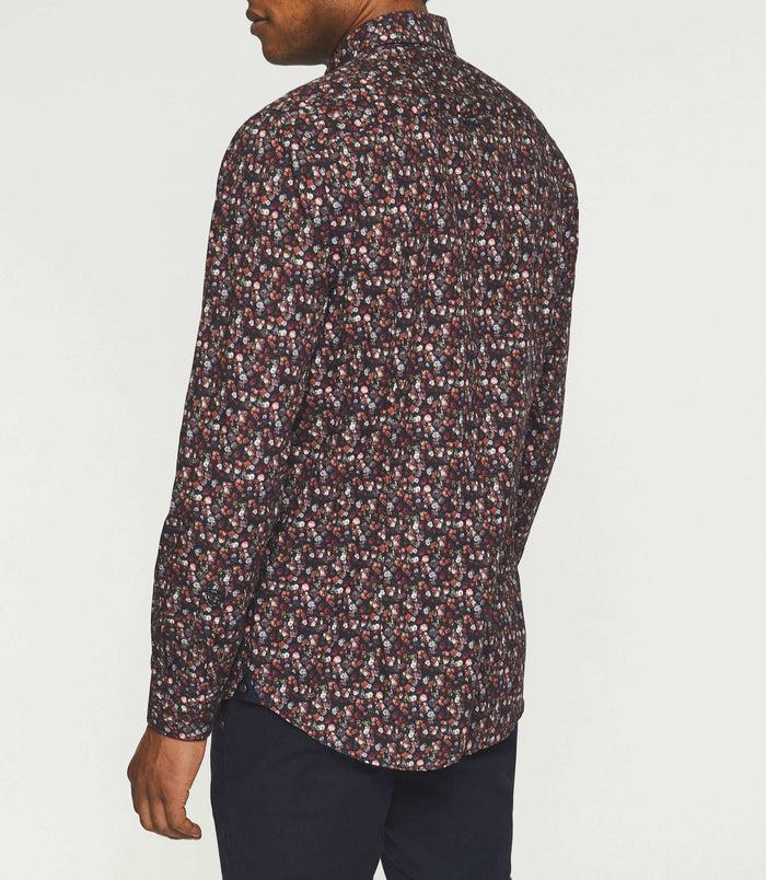 Izac Chemise Casual à Imprimée Marine Rose JADEN