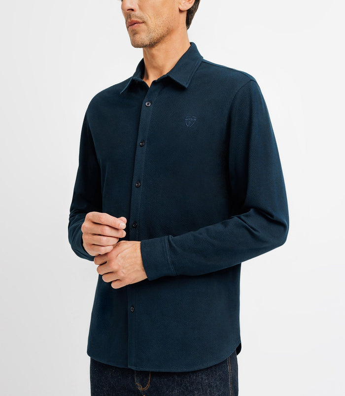 Izac Chemise Casual Avec Logo Marine