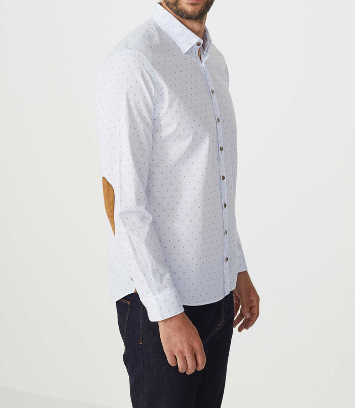 Izac Chemise Casual Blanc-camel "Aissam"