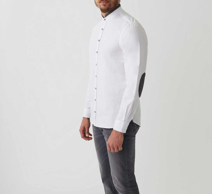 Izac Chemise Casual Blanc-gris "Abel"