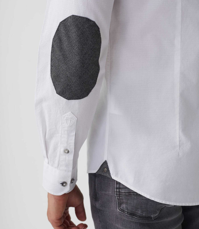 Izac Chemise Casual Blanc-gris "Abel"