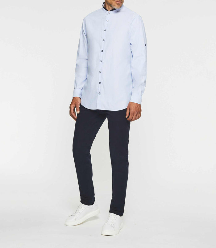 izac Chemise casual blanche et marine JOSH