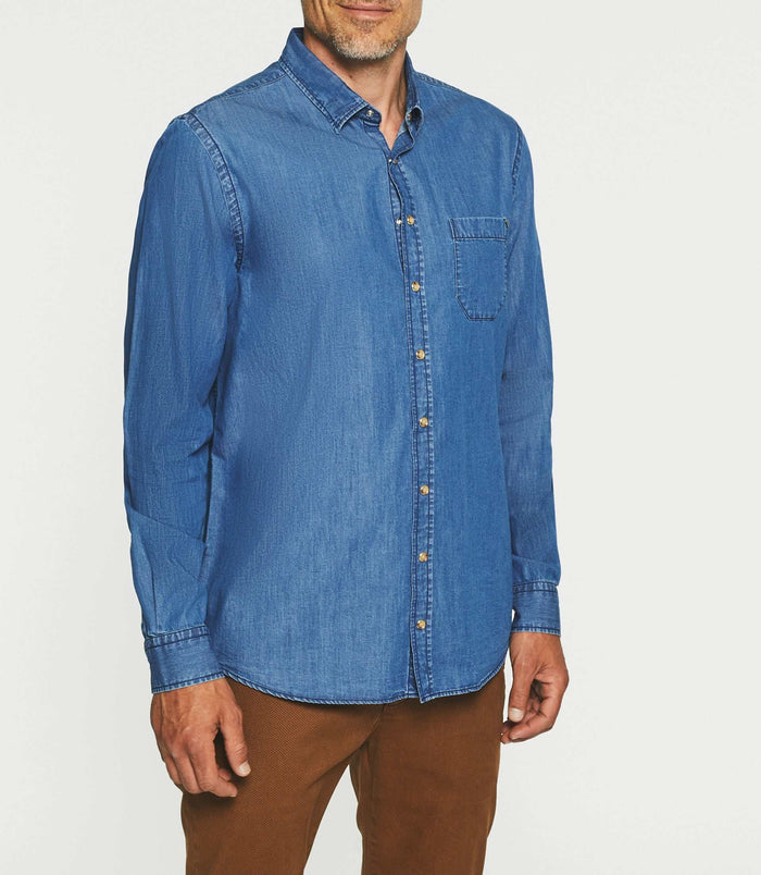 Izac Chemise Casual Bleu Denim JIA