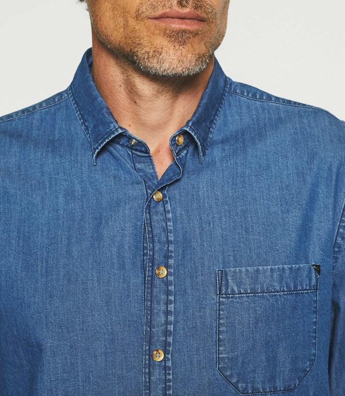 Izac Chemise Casual Bleu Denim JIA