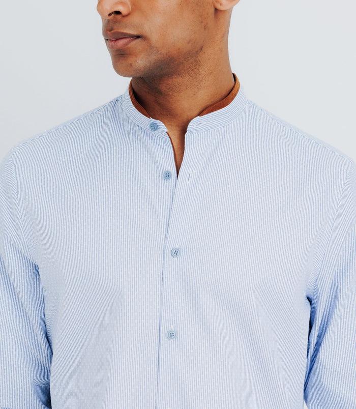 Izac Chemise Casual Bleue