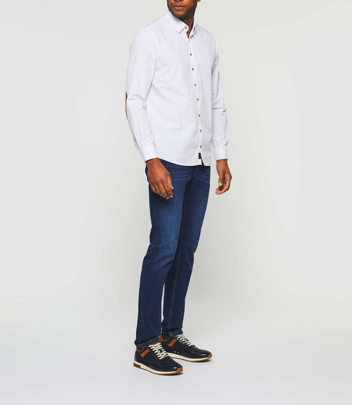 Izac Chemise Casual Camel Et Blanche "Kelly"