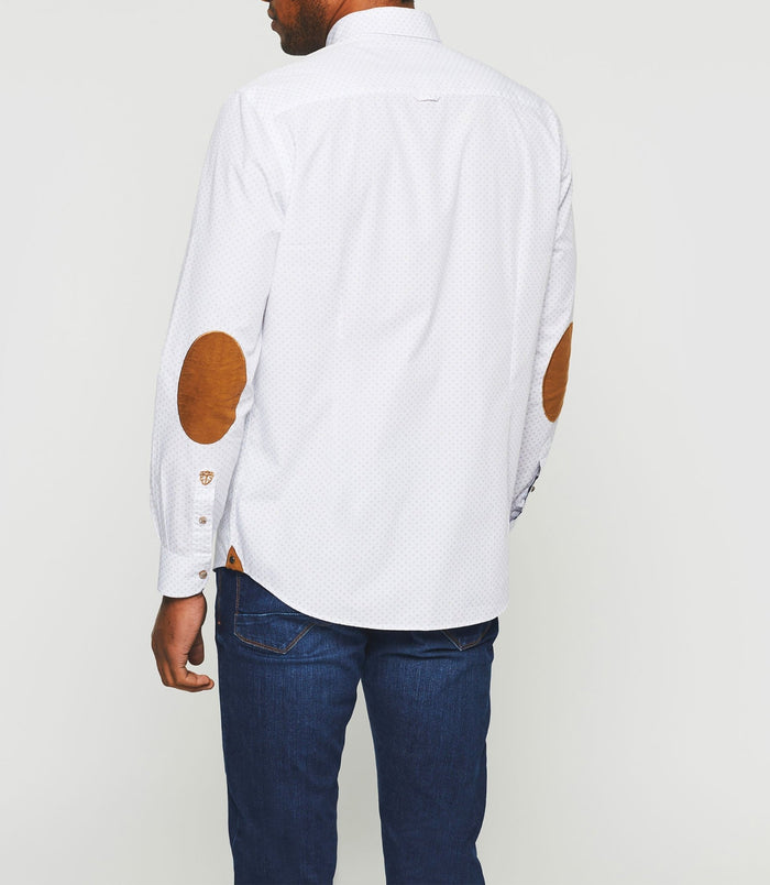 Izac Chemise Casual Camel Et Blanche "Kelly"