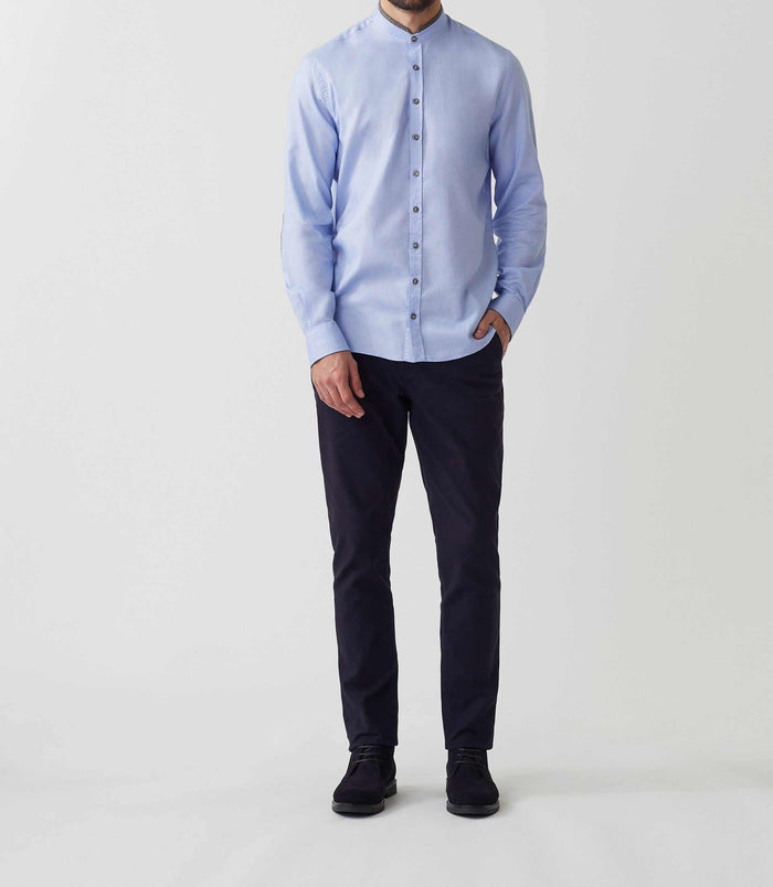izac Chemise casual ciel-marron "Adam"