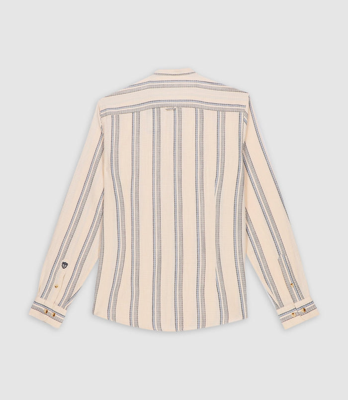 Izac Chemise Casual Col Mao Beige KABOSAOUT