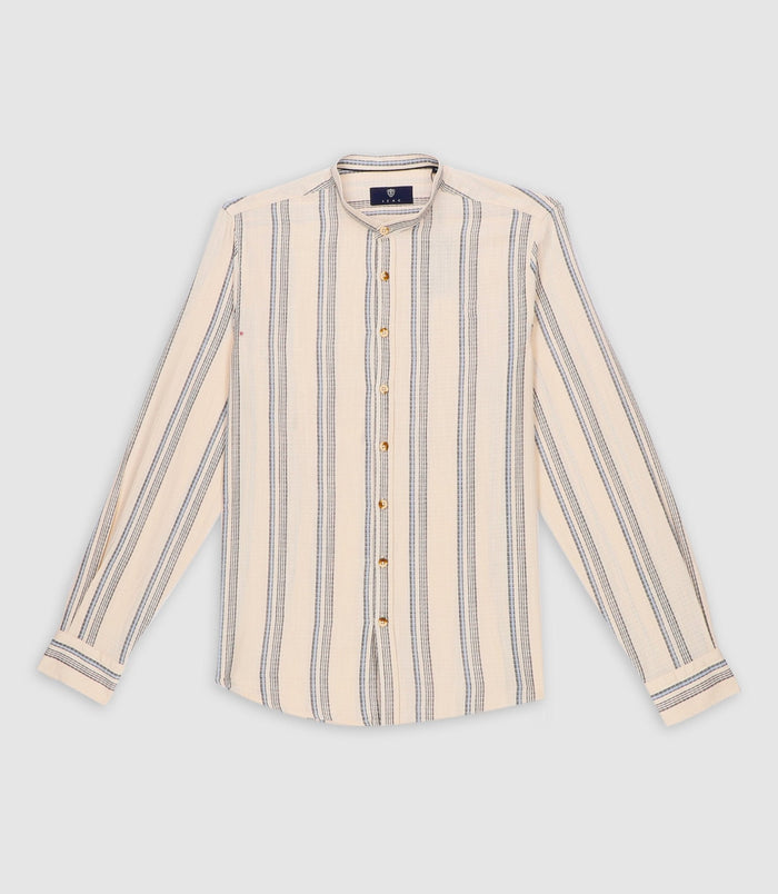 izac Chemise casual col mao beige KABOSAOUT
