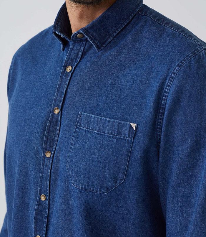 Izac Chemise Casual Denim Bleu "Alba"
